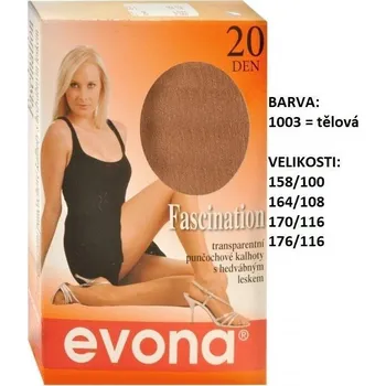 Dámské punčochy Punčochové kalhoty EVONA CD5 Velikost: 176/116 barva 1003 TĚLOVÁ