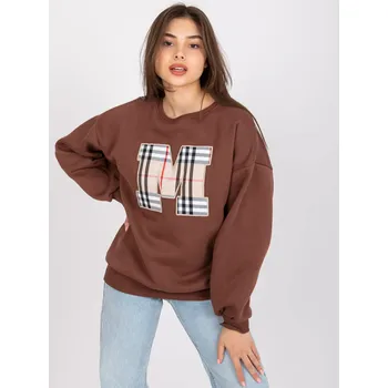 Dámská mikina Hnědá mikina Eliza s károvaným písmenem "M" -EM-BL-U617.95-brown Velikost: ONE SIZE