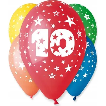 Balónek Latexové balónky Gemar číslice 10, 30 cm, 5 kusů