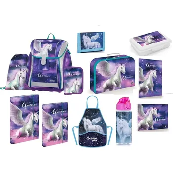 Školní batoh Oxybag Školní sada set 12ks PREMIUM LIGHT Pegas Unicorn Jednorožec batoh 0-75825/012
