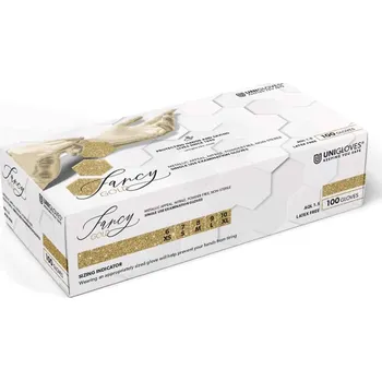 Vyšetřovací rukavice Rukavice nitrilové Fancy Gold, 100 ks, zlaté, nepudrované Rozměr: S