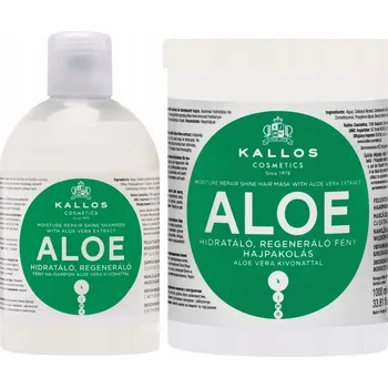Šampon Sada Kallos Aloe Hydratační Šampon 1000ml + Maska na Poškozené Vlasy