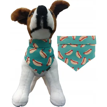 Obleček pro psa BANDANA ŠÁTEK PRO PSA OZDOBNÝ S/M VZOR: HOT DOG