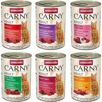 Krmivo pro kočku Animonda Carny Adult 12x400g Vlhké Krmivo pro dospělé kočky Mix Chutí