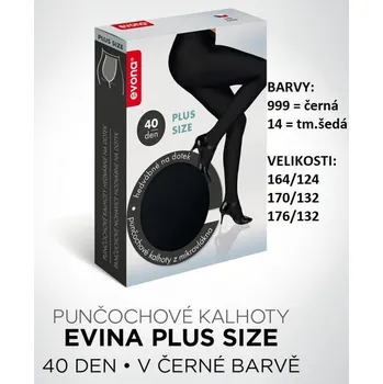 Dámské punčochy Punčochové kalhoty EVONA EVINA zimní, velký klín Velikost: 164/132 VK, barva 14 - TM.ŠEDÁ