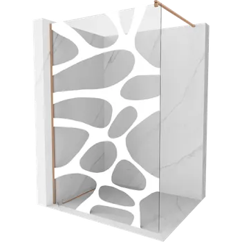 Mexen Kioto sprchová stěna Walk-in 120 x 200 cm, bílá vlna 8 mm, kartáčovaná měď - 800-120-101-65-97 Sprchové stěny