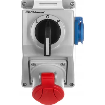 Elektrická zásuvka Hermetická Elektrická Zásuvka Elektromet červená