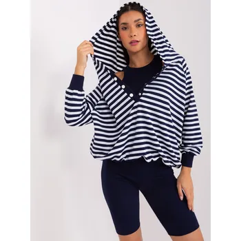 Bílo-tmavě modrý komplet topu, kraťasů a mikiny -EM-KMPL-828.14-white-dark blue Velikost: ONE SIZE