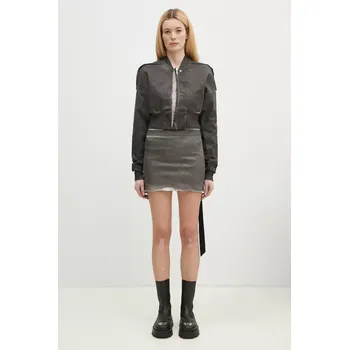 Bomber bunda Rick Owens Flight Jacket Cropped šedá barva, přechodná, DS01E3719.SCF, XS, 90X