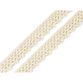 Krajka Bavlněná krajka paličkovaná šíře 10 mm Varianta: 2 režná světlá, Balení: 22.5 m