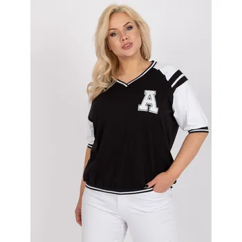 Dámská halenka Černo-bílá halenka s výstřihem do V -RV-BZ-7830.30-black-white Velikost: ONE SIZE