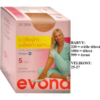 Dámské ponožky Dámské podkolenky EVONA NAPRIMA 5 párů Velikost: 25-27 barva 1004 - TĚLOVÁ