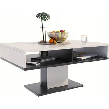 Konferenční stolek Konferenční stolek Matkam obdélníkový 100 x 50 x 50 cm bílý, černý