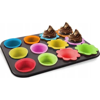 Nádoba na pečení Forma NA MUFFINY silikonová forma plech 12 Ks košíčky muffiny sada