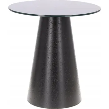 Konferenční stolek Konferenční stolek Soleilo skleněný kulatý 60 cm černý