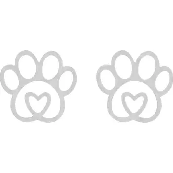 Náušnice Kočičí paní Náušnice kočičí tlapka a srdíčko - chirurgická ocel (pecky)
