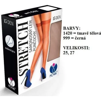 Dámské punčochy Punčochové kalhoty NOVIA C02 samonosné punčochy stretch Velikost: 27 barva 1420 - TMAVĚ TĚLOVÁ