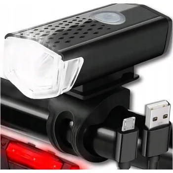 Cyklosvítilna PŘEDNÍ SVĚTLO NA KOLO + ZADNÍ LED SVĚTLO NA KOLO, AKUMULÁTOROVÁ ŘÍDÍTKA USB