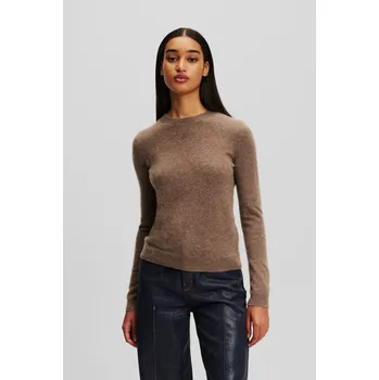 Dámský svetr SVETR KARL LAGERFELD CASHMERE CREWNECK BEIGE