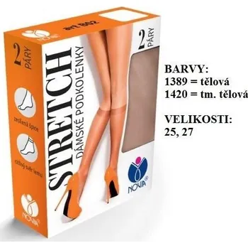 Dámské ponožky Podkolenky NOVIA B02 stretchové, 2 páry Velikost: 25 barva 1389 - TĚLOVÁ