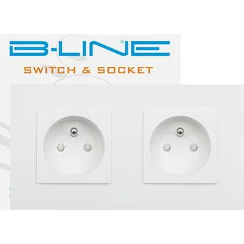 Elektrická zásuvka Elektrická zásuvka B-line 2 ks s uzemněním, bílá
