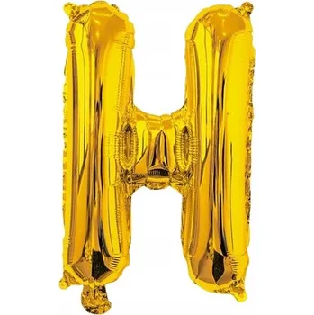 Balónek Balón písmeno H zlatý fóliový 40 cm Jméno Nápis Písmenko Svatební Hostina Narozeniny Event