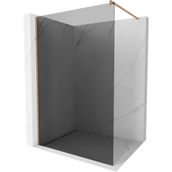 Mexen Kioto sprchová stěna Walk-in 140 x 200 cm, grafit 8 mm, kartáčovaná měď - 800-140-101-65-40 Sprchové stěny