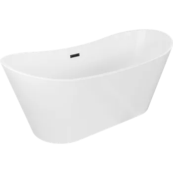 Vana Mexen Montana volně stojící vana 150 x 75 cm, bílá, černý přepad - 52011507500-70 Volně stojící vany