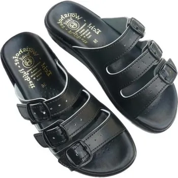 Dámské pantofle Dámské pantofle hladké FUSBET třípáskové černá Velikost: 37