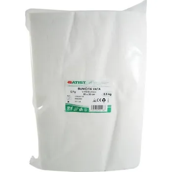 Vata Batist B-CELL, vata buničitá v přířezech Balení: 1/2 kg, 20 x 30 cm
