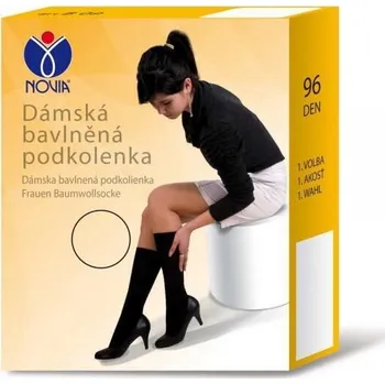 Dámské ponožky Podkolenky NOVIA B09 bavlna + lycra Velikost: 27 barva 13 - HNĚDÁ
