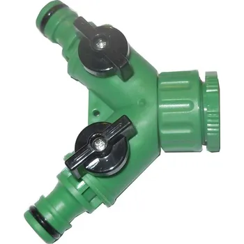 Zavlažování Rozdvojka na kohoutek 1/2”-3/4” s ventily pro hadicové rychlospojky