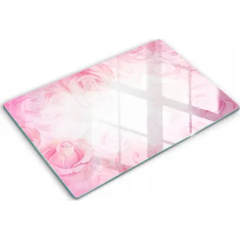 Obraz Kryt Tvrzené Sklo s Ozdobným Vzorem Velký 80x52 cm Pozadí jemné růže