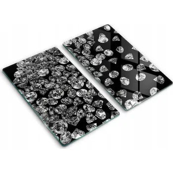 Obraz Dekorativní Krycí Desky z Tvrzené Sklo na Krájení 2x30x52 cm Diamanty, brilianty