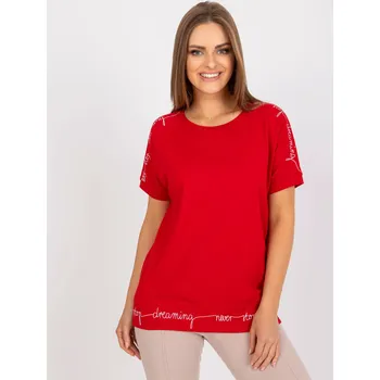 Červené tričko s nápisy "Never Stop Dreaming" na lemech RV-BZ-7647.62P-red Velikost: S/M