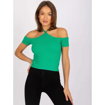 Dámská halenka Zelená žebrovaná halenka -RV-BZ-7679.72-dark green Velikost: M
