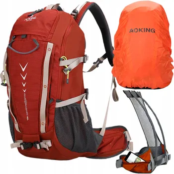 Sportovní batoh Batoh Aoking červený 20-40 l s pláštěnkou