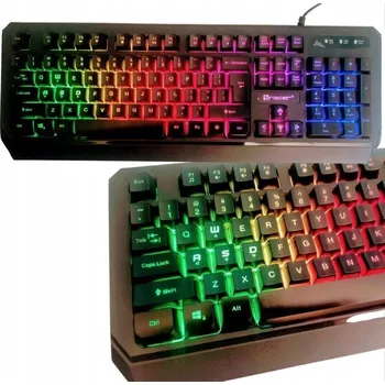 Klávesnice HERNÍ KLÁVESNICE PODSVÍCENÁ USB RGB LED MEMBRÁNOVÁ PRO PC