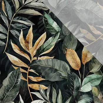 Funkční úplet na trička 210g černo zlaté listí