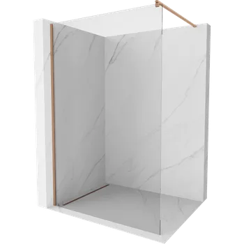 Mexen Kioto sprchová stěna Walk-in 125 x 200 cm, transparentní 8 mm, kartáčovaná měď - 800-125-101-65-00 Sprchové stěny