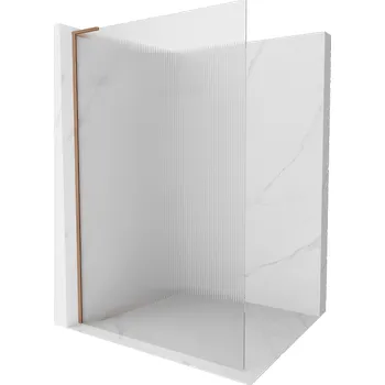 Mexen Kioto L sprchová stěna Walk-in 100 x 200 cm, pruhy, kartáčovaná měď - 800-100-103-65-09 Sprchové stěny