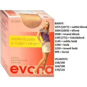 Dámské punčochy Punčochové kalhoty EVONA RYSKA malý klín Velikost: 164/108 barva 1300 ŠEDÁ