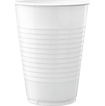 Jednorázové nádobí Kelímky plastové jednorázové bílé/průhledné (100 ks) transparentní