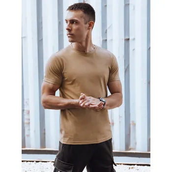 Pánské tričko Světle hnědé klasické pánské tričko RX5611 Velikost: M