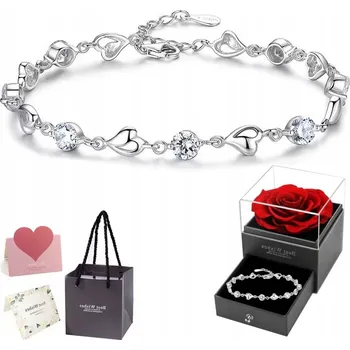 Náramek Dámský náramek Srdce Stříbrný řetízek Pro Maminku Ženu Dceru Dárek