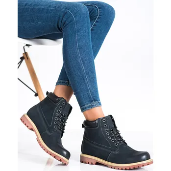 Dámská treková obuv Tmavě modré kotníkové traperky L171429N Velikost: 36