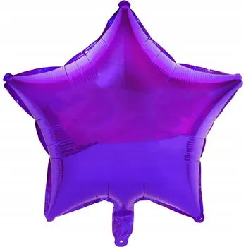 Balónek FÓLIOVÝ BALÓNEK K NAROZENINÁM 45 CM NA HELIUM HVĚZDA FIALOVÁ DEKORACE