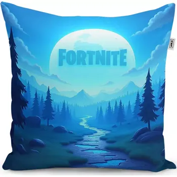 Polštář Dekorační polštář FORTNITE Modré údolí s měsícem - Sablio - 40x40 cm
