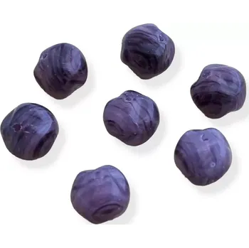 Korálek Korálky skleněné fialové hrudky - 15 ks