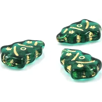 Korálek Korálky skleněné stromečky zlatě zdobené - 4 ks